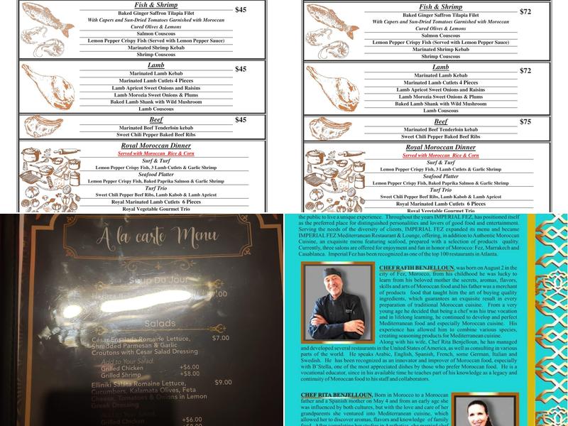 Imperial Fez Mediterranean Restaurant & Lounge Menu