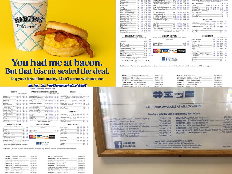 Martin's Restaurant - Mableton Location Menu