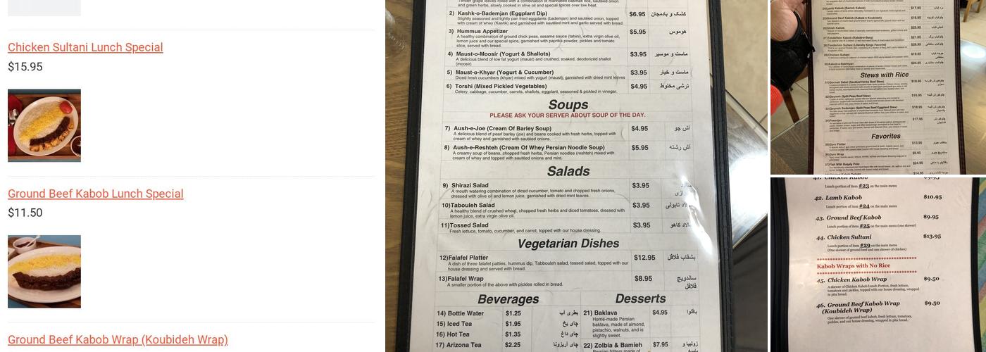 Falafel Cafe Menu