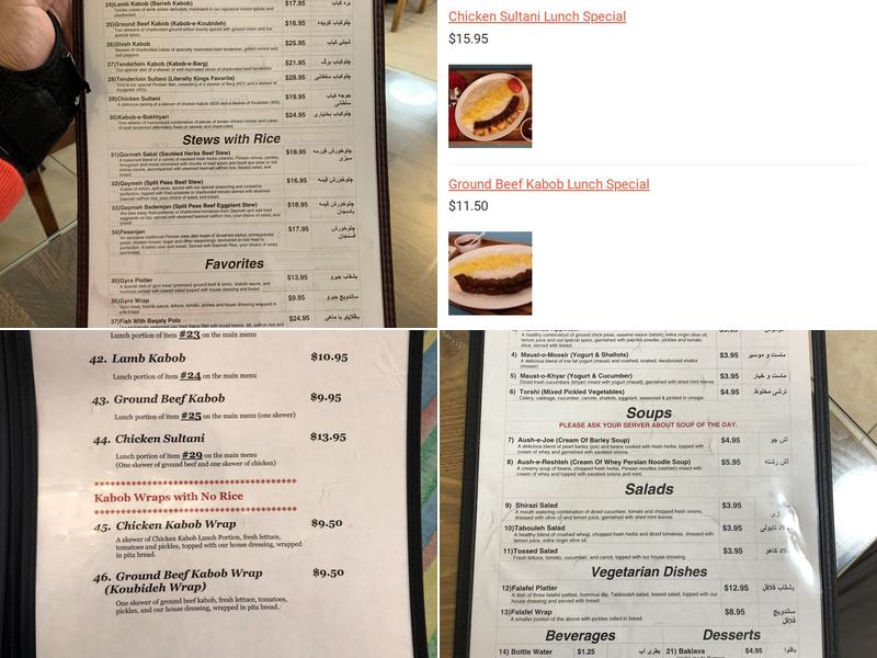 Falafel Cafe Menu