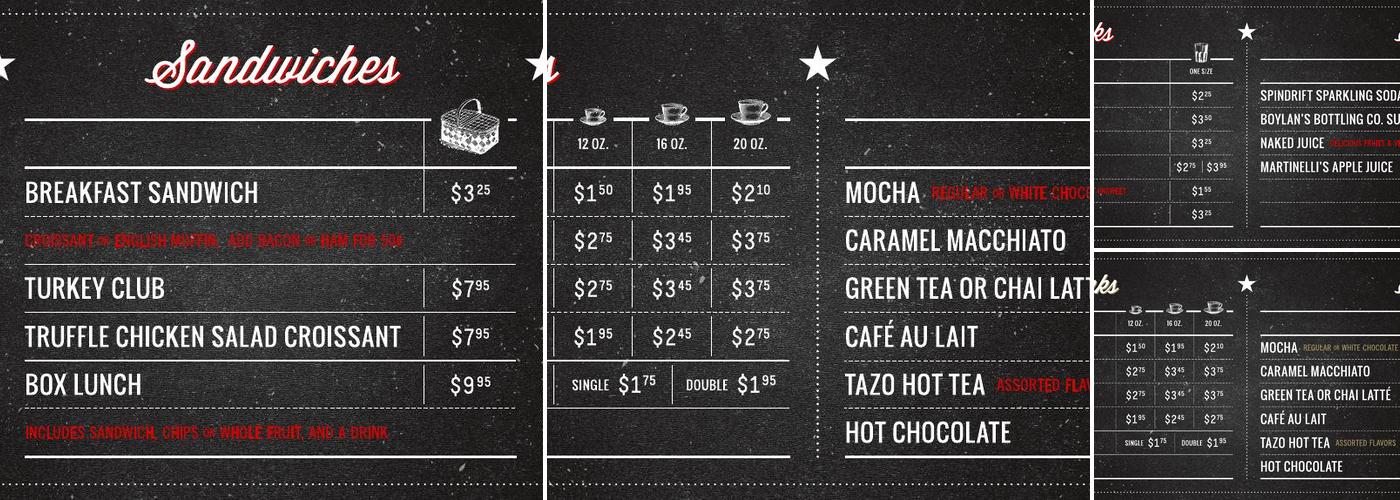Buffalo Bayou Menu