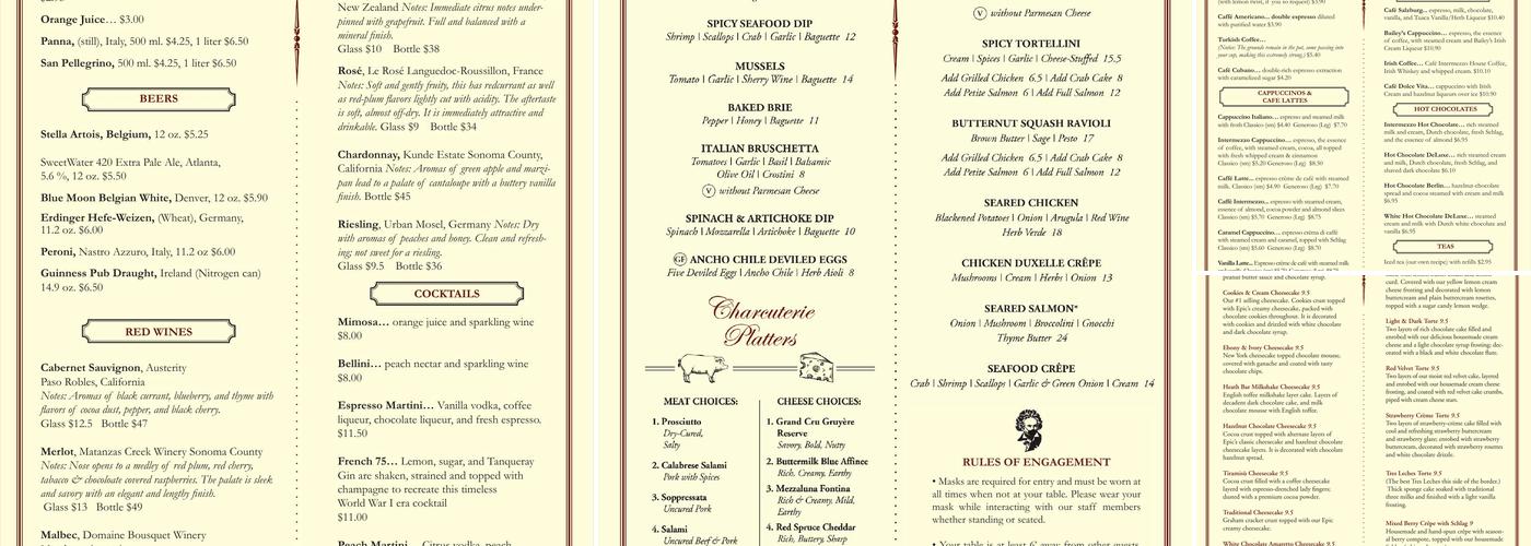 Café Intermezzo - Midtown Menu
