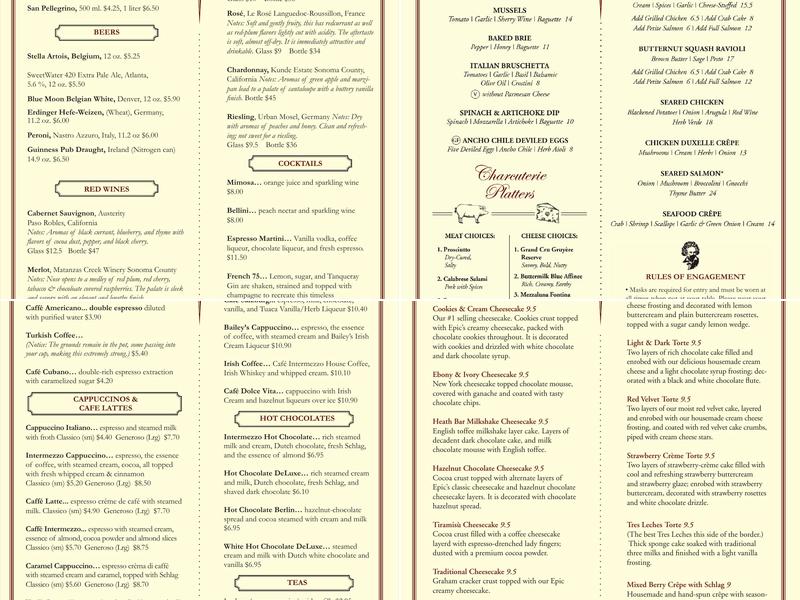 Café Intermezzo - Midtown Menu