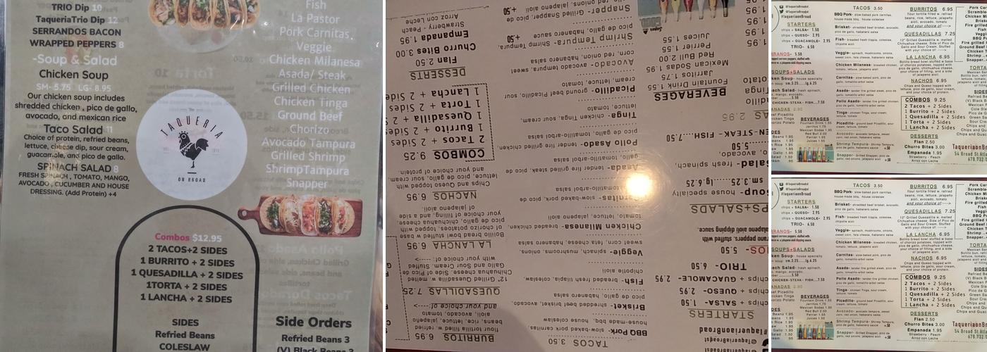 Taqueria on Broad Menu
