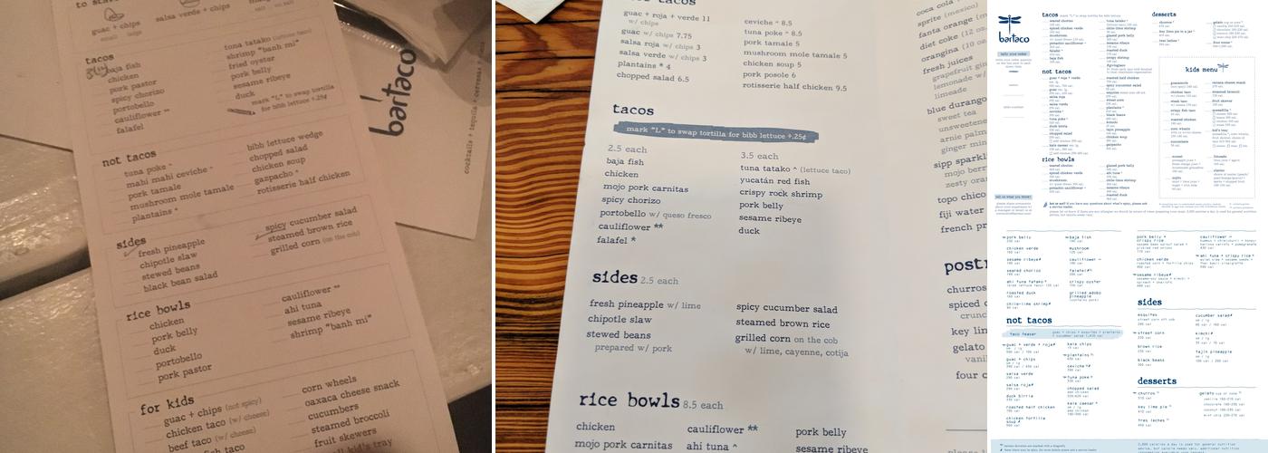 bartaco Menu