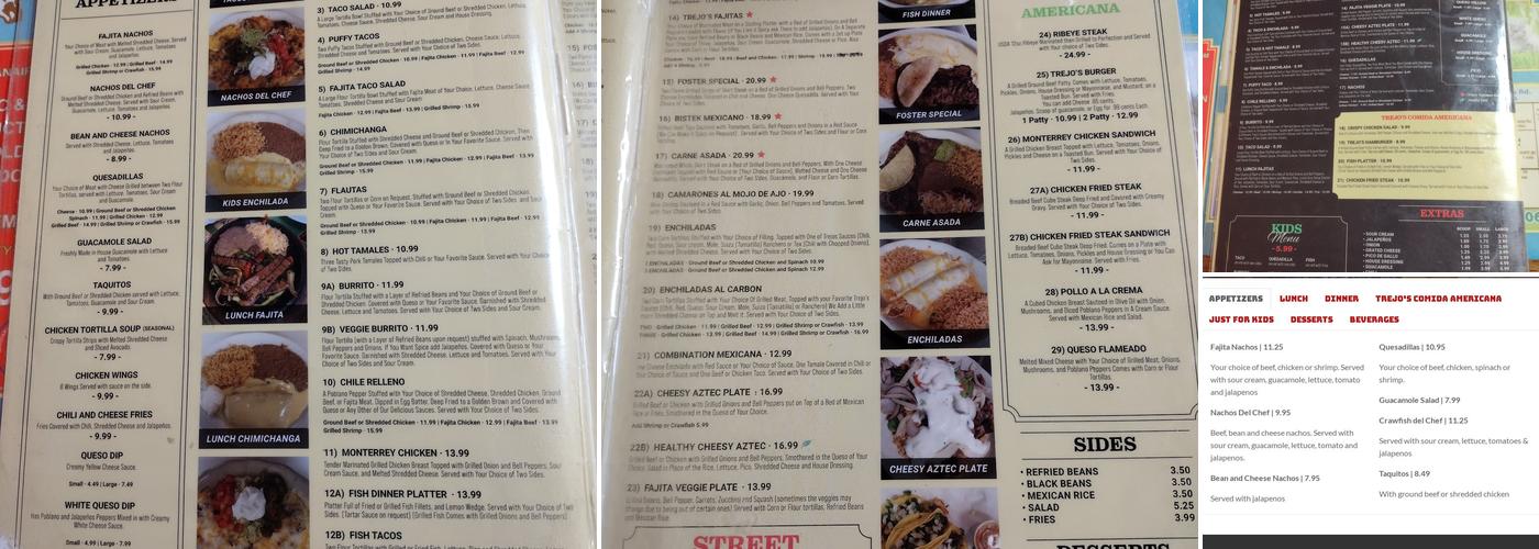Trejo's Mexican Restaurant Princeton Menu