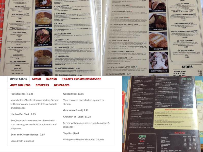 Trejo's Mexican Restaurant Princeton Menu