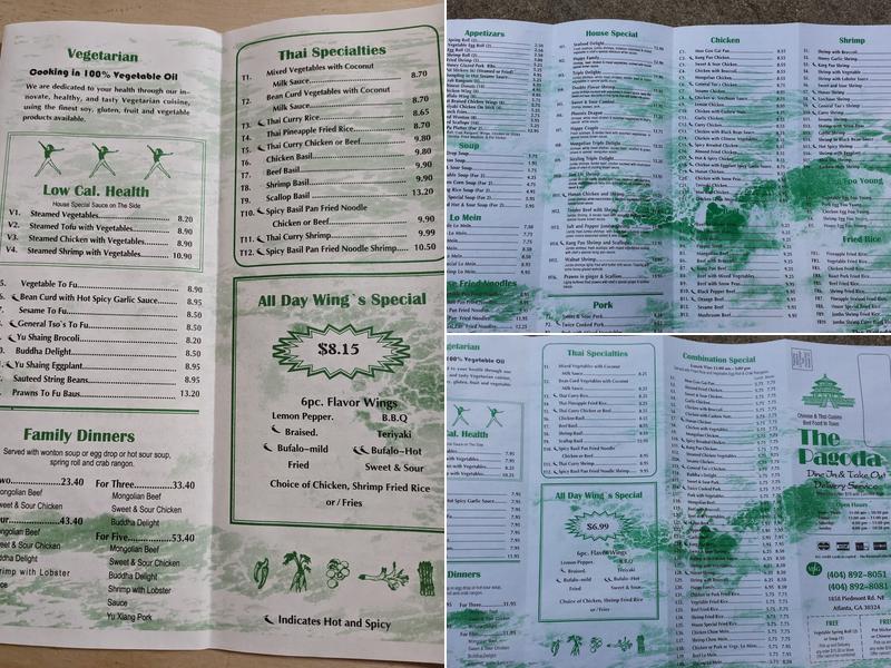 Pagoda Chinese Restaurant Menu