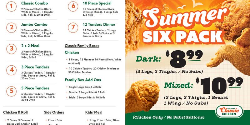 Southern Classic Office Menu