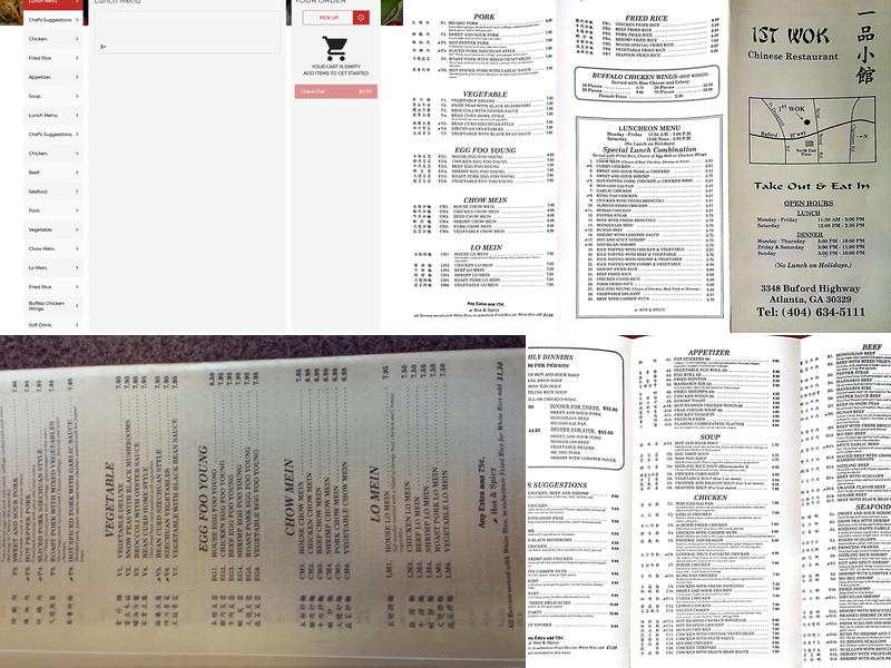 1ST Wok Chinese Restaurant Menu