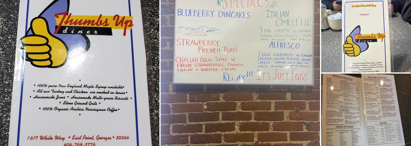 Thumbs Up Diner Menu