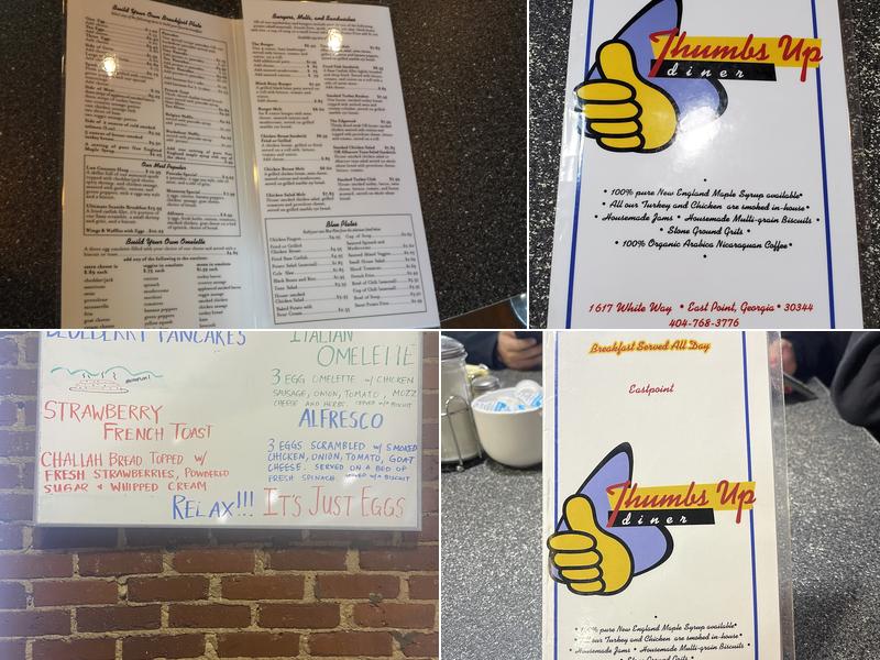 Thumbs Up Diner Menu