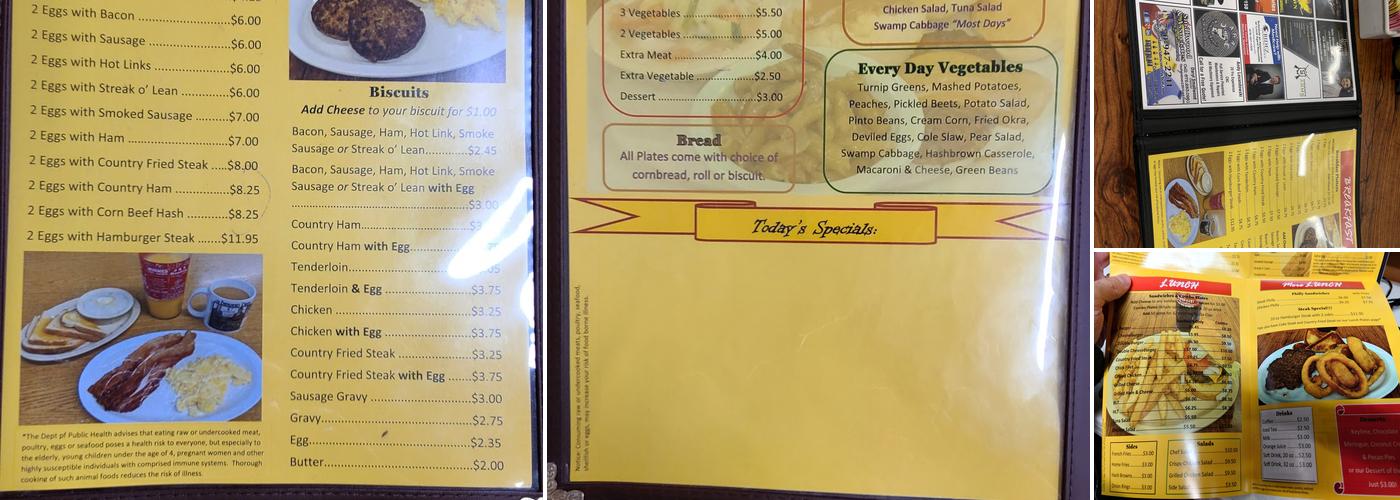 Bankhead Diner Menu
