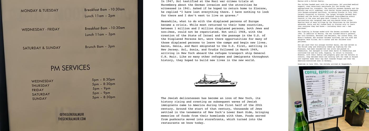 The General Muir Menu