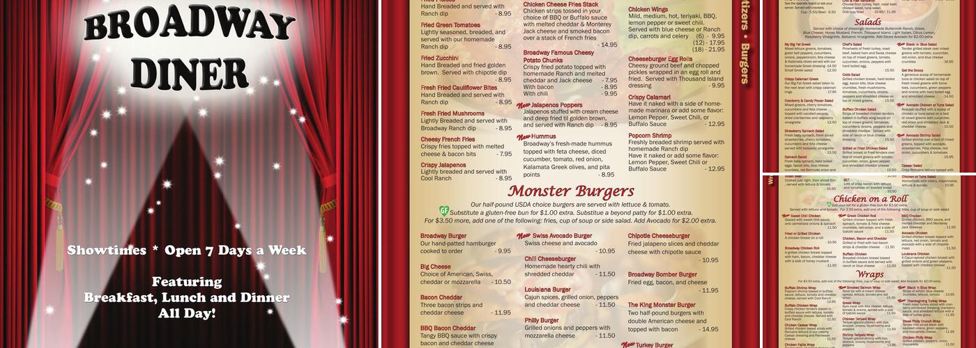 Broadway Diner Menu