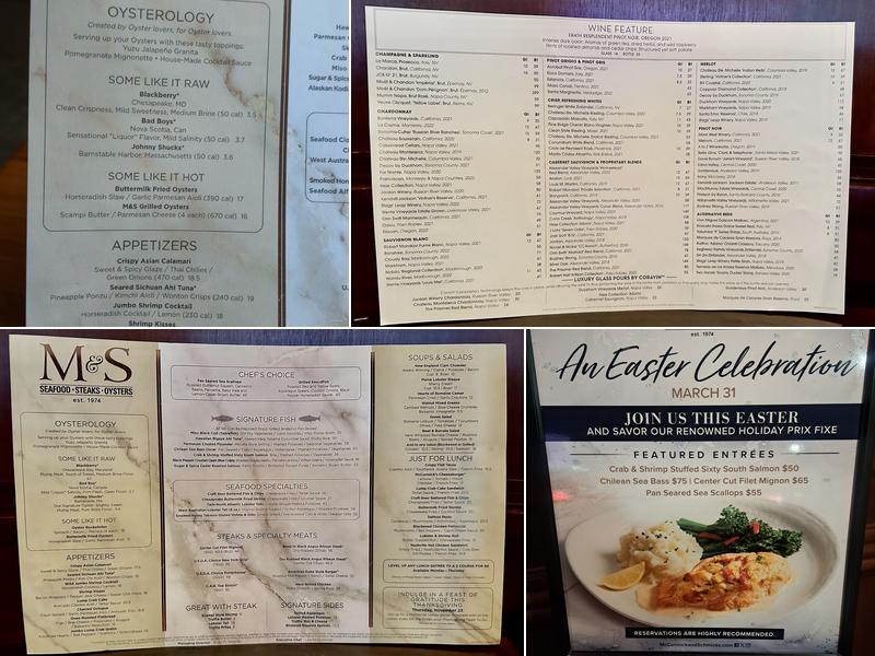 McCormick & Schmick's Seafood & Steaks Menu
