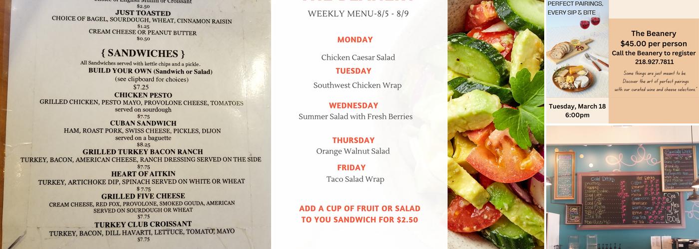 The Beanery Cafe and Roastery Menu