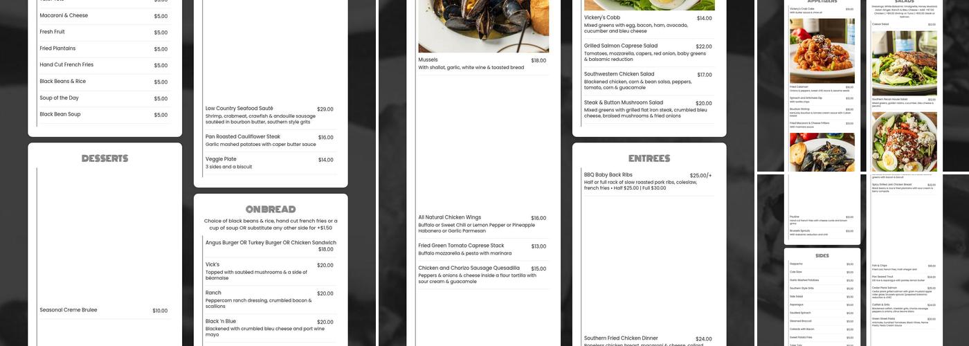 Vickery's Bar & Grill - Glenwood Park Menu