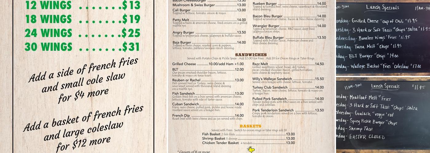 JJ’s Bird's Nest Menu