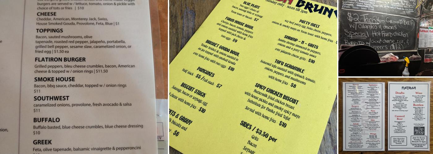 FLATIRON BAR AND RESTAURANT Menu