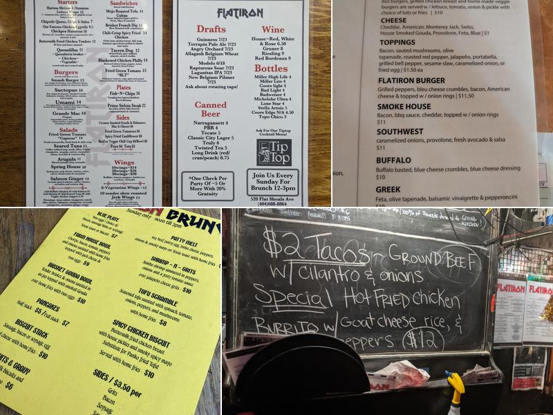 FLATIRON BAR AND RESTAURANT Menu