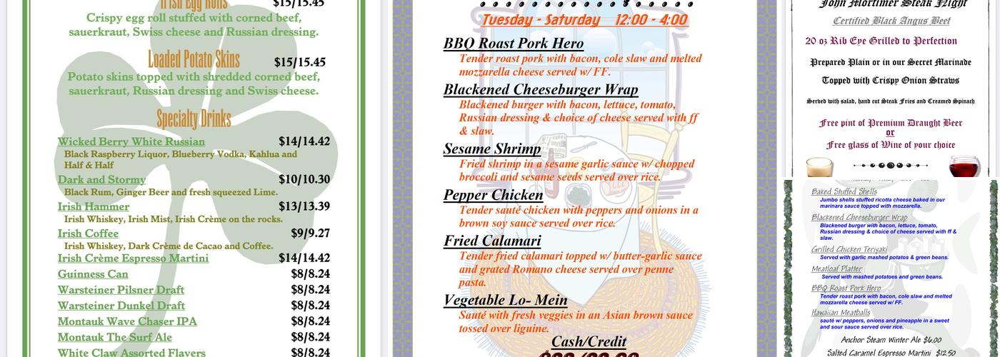 Corner Galley Menu