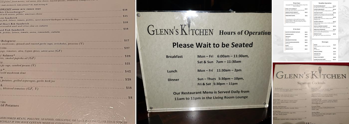 Glenn's Kitchen Menu