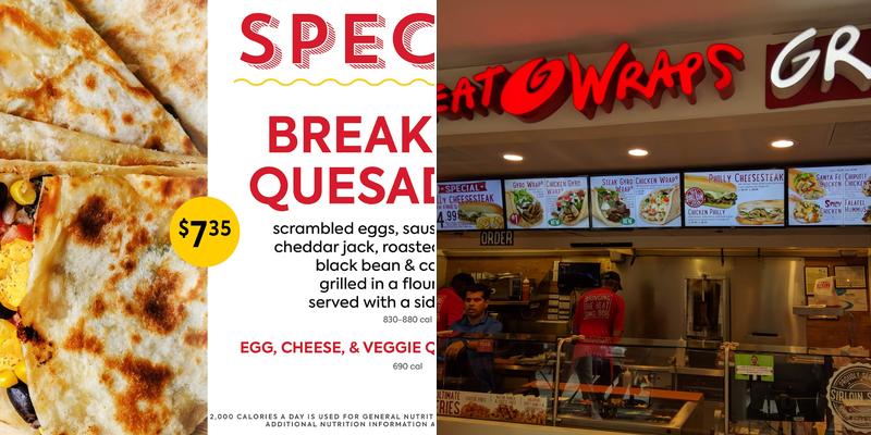 Great Wraps Menu