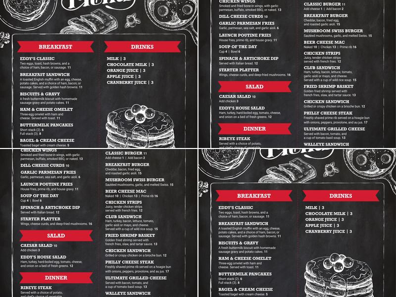 Eddy's Resort Menu