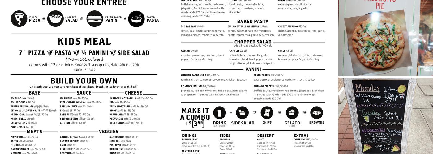 Your Pie Pizza Menu