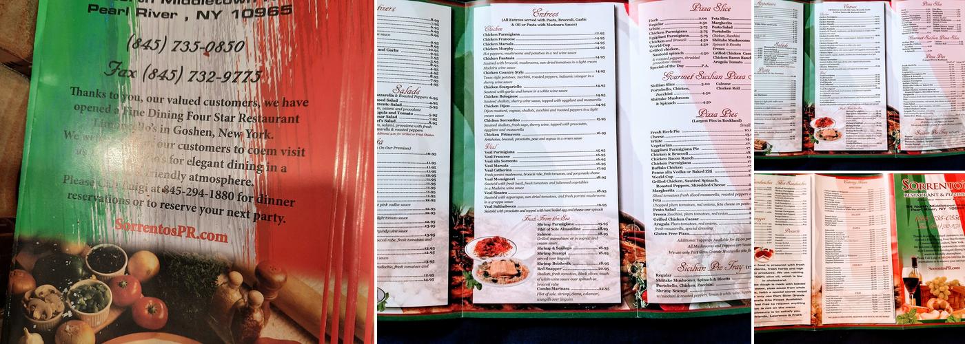 Sorrento Pizza & Restaurant, Pearl River Menu, Reviews (142), Photos