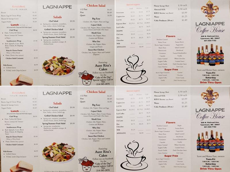 Lagniappe Coffee House Menu