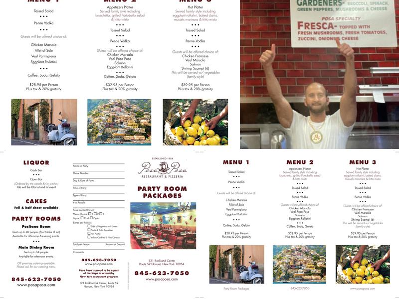 Posa Posa Pizzeria & Restaurant Menu