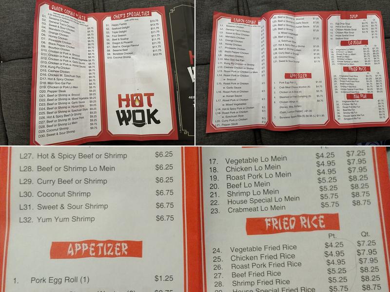 Hot Wok Menu