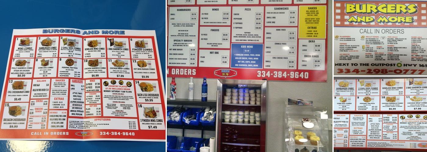 Burgers And More Menu