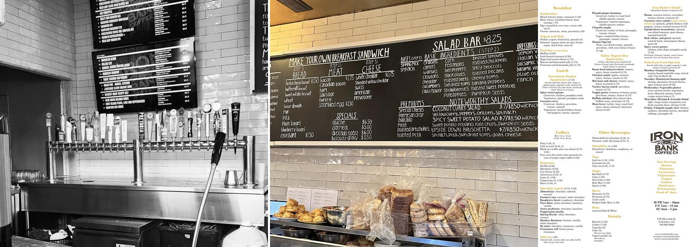Iron Bank Coffee Co. Menu
