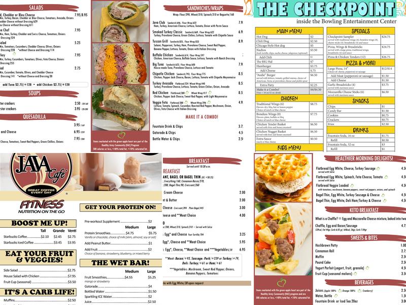 Java Café - Main Post Menu