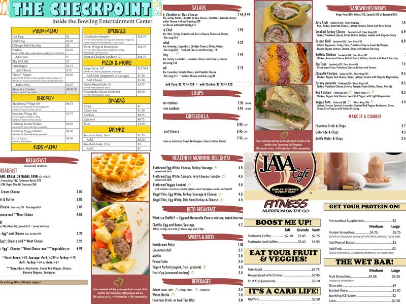 Java Café - Main Post Menu