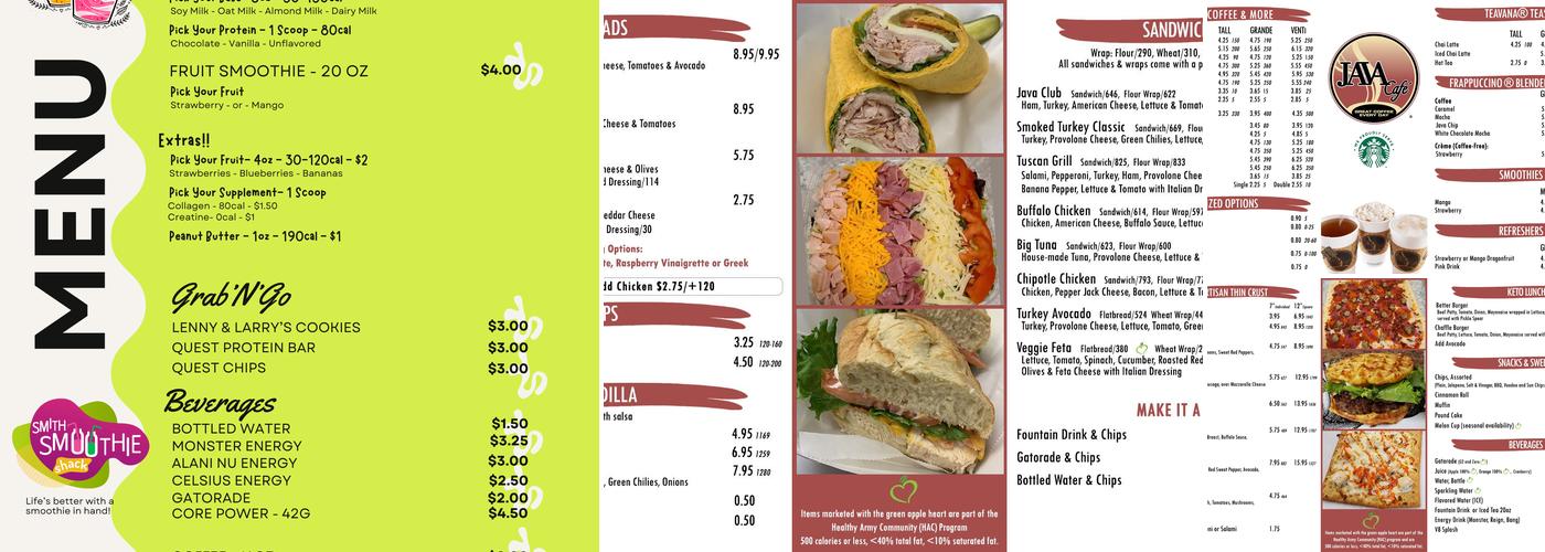 Java Café - Harmony Church Menu