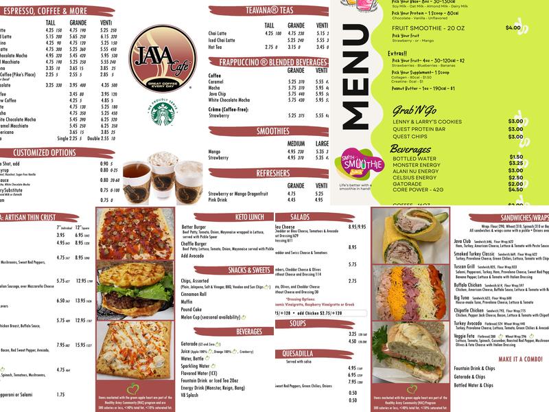 Java Café - Harmony Church Menu