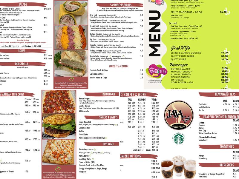 Java Café - Harmony Church Menu