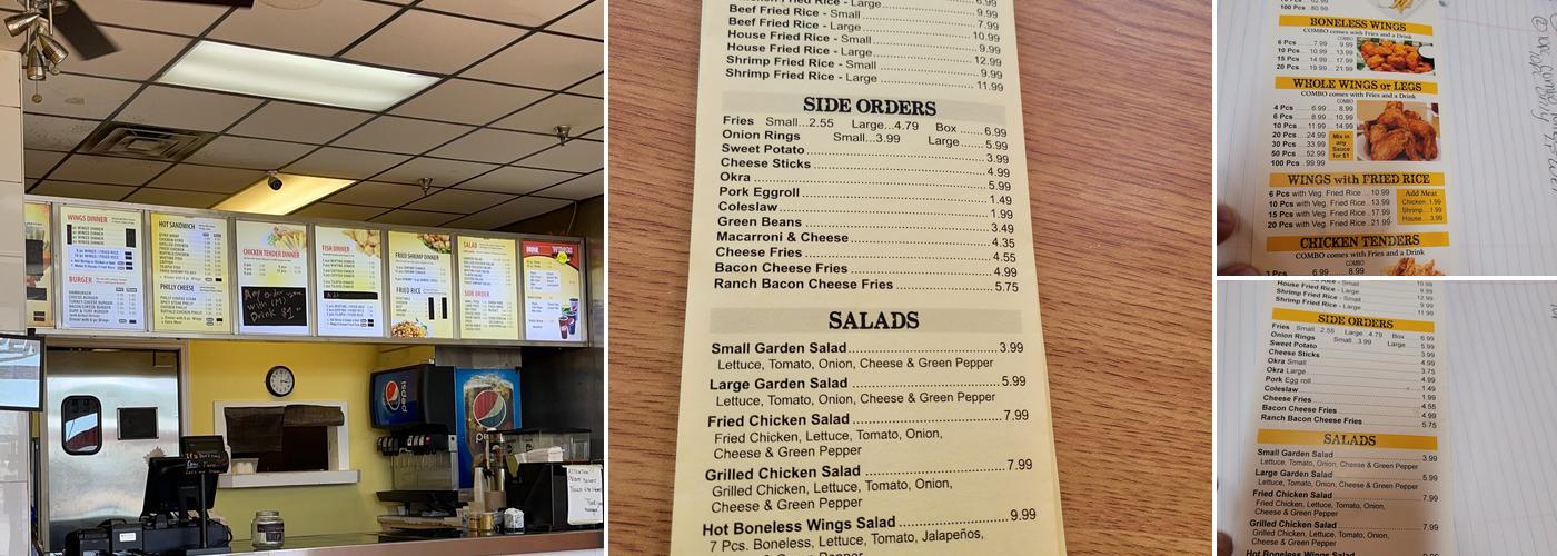 Wings Cafe Menu