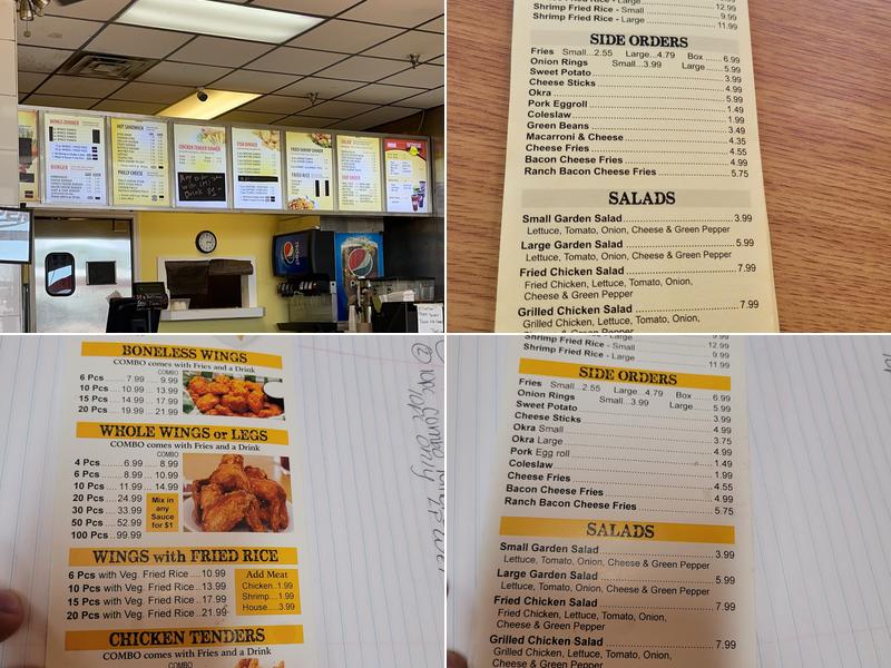 Wings Cafe Menu