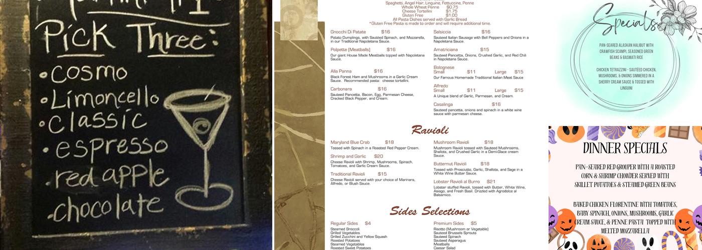 Caffe Amici Menu