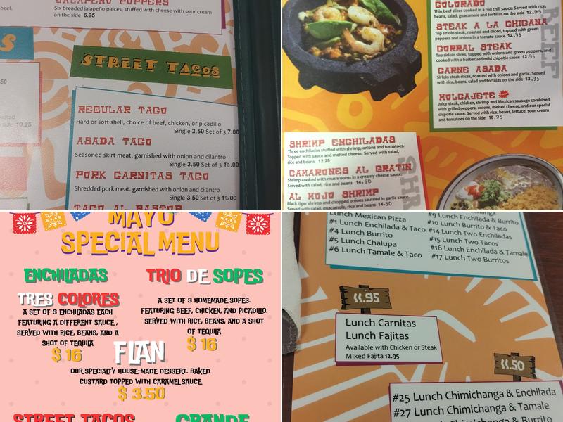 Mariachi Fiesta Menu