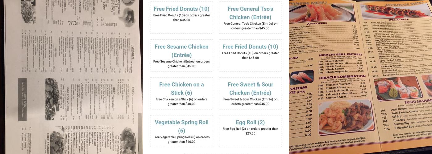 Four Seas Buffet Menu