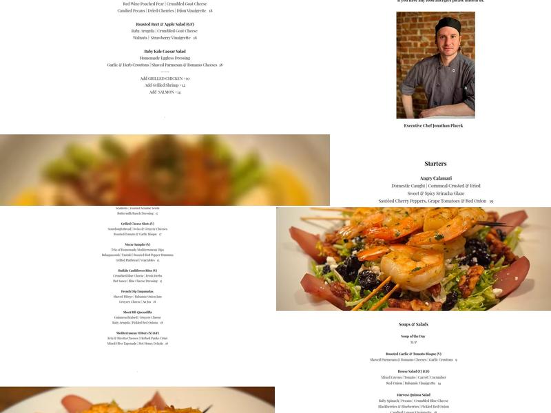 Prohibition River Menu