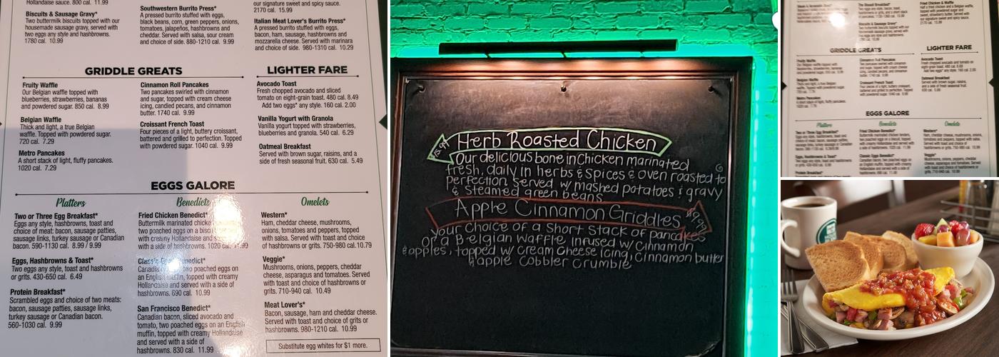 Metro Diner Menu