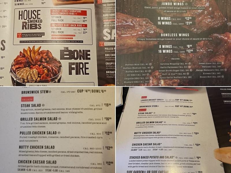 Smokey Bones Columbus Menu