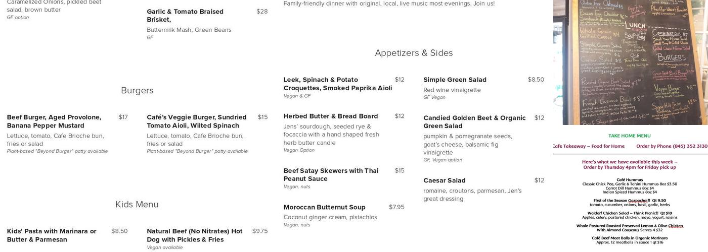 Threefold Café Menu